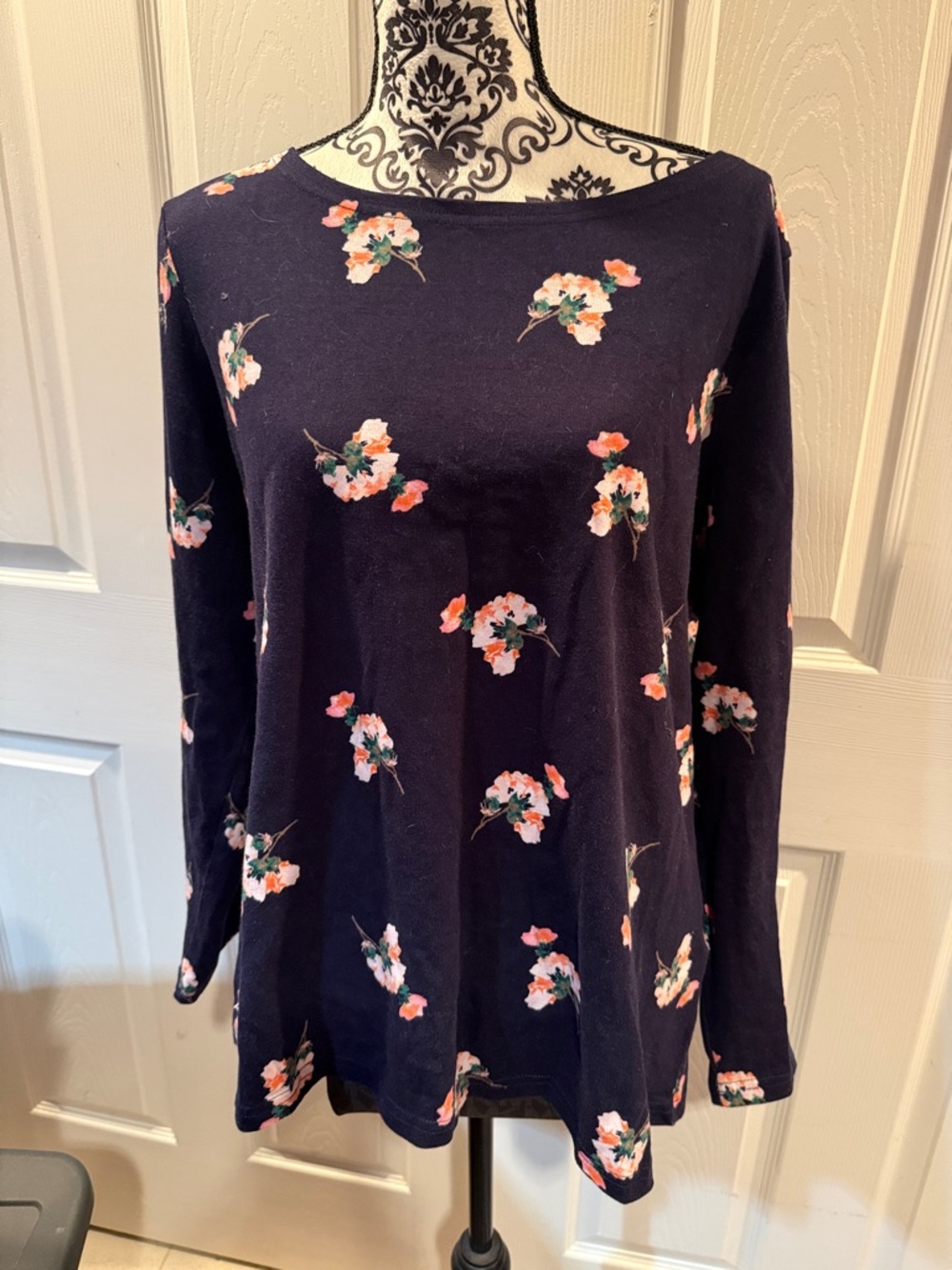 Joules Navy Long-Sleeve Floral Tee